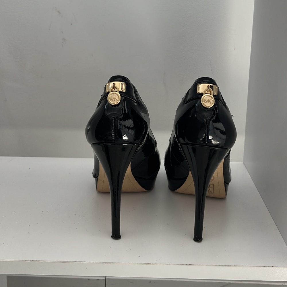 Micheal Kors Black Heel with Platform and Cutouts